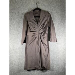 LAFAYETTE 148 NEW YORK Gray Cotton Blend Dress Size 6 Zipper Front Career office